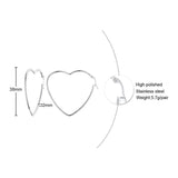 Large Heart Hoop Earrings Womens Charm Big Earrings Stainless Steel