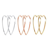 Large Heart Hoop Earrings Womens Charm Big Earrings Stainless Steel