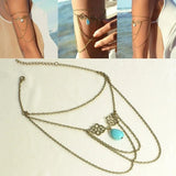 Woman Unique Tassel Chain Upper Arm Cuff Armlet