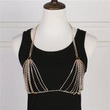 Summer Sexy Crystal Rhinestone Bra Bikini Chest Chain Body Jewelry
