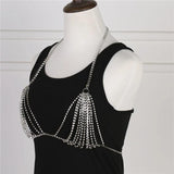 Summer Sexy Crystal Rhinestone Bra Bikini Chest Chain Body Jewelry