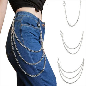 Big Ring Pendant KeyChain Women Belt Rock Punk Pant Chain Belt
