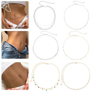 Beaded Waist Chain Crystal Belly Chain for Women and Girls