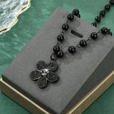 Sunflower Pearl Beads Pendant Choker Necklace