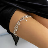 Sexy Rhinestones Pearl Tassel Leg Thigh Chain for Women