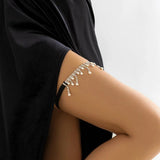 Sexy Rhinestones Pearl Tassel Leg Thigh Chain for Women