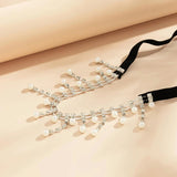 Sexy Rhinestones Pearl Tassel Leg Thigh Chain for Women