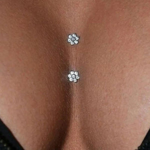 Flower Crystal Chest Stickers Neck Jewelry for Women
