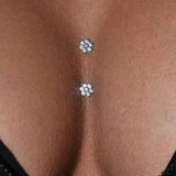 Flower Crystal Chest Stickers Neck Jewelry for Women