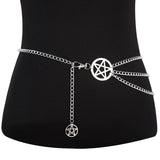 Pentagram Waist Chain Belt Women Sexy Belly Chains Bikini Dress Goth Vintage Bod