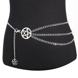 Pentagram Waist Chain Belt Women Sexy Belly Chains Bikini Dress Goth Vintage Bod