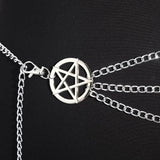 Pentagram Waist Chain Belt Women Sexy Belly Chains Bikini Dress Goth Vintage Bod