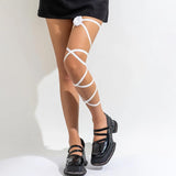 Punk Flower Charm Leg Chain for Women Long Elastic Band Body Jewelry