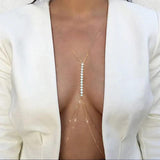 Stonefans Rhinestone Cross Bra Chain Harness for Women