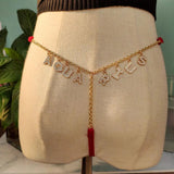 Custom Name Pendant Body Chain Silver Jewelry Lace Bikini