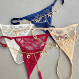 Custom Name Pendant Body Chain Silver Jewelry Lace Bikini