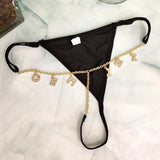 Custom Name Pendant Body Chain Silver Jewelry Lace Bikini