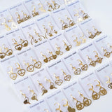 Vintage Stainless Steel Heart Hoop Earrings Wedding Jewelry Mix Style