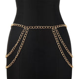 Multilayer Metal Women's Waist Chain Belt