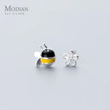 925 Silver Insect Bee Enamel Stud Earrings for Women