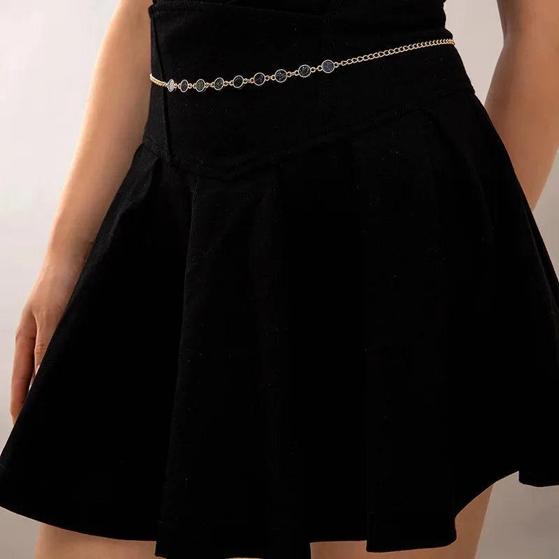 Pearl Waist Chain Belt for Women Adjustable Belly Chain Dress Accessories
