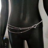 Crystal Heart Star Waist Chain Belt Bling Bikini Body Jewelry