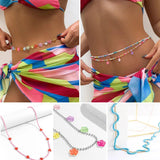 Acrylic Boho Beaded Belly Chain Necklace Multicolor Waist Belt Sexy