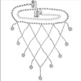 Stonefans Rhinestone Mesh Pendant Shoulder Strap Women Jewelry