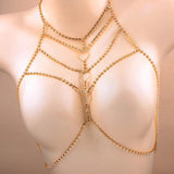 StoneFans Bling Rhinestone Body Chain Bra Harness Lingerie Jewellery