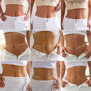 Flat Snake Chain Waist Belly Belt Sexy Body Chain Jewelry