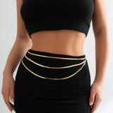 Flat Snake Chain Waist Belly Belt Sexy Body Chain Jewelry