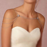 Stonefans Folwer Shoulder Chain Wedding Necklace Jewelry