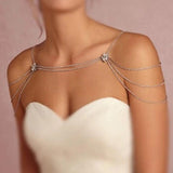 Stonefans Folwer Shoulder Chain Wedding Necklace Jewelry