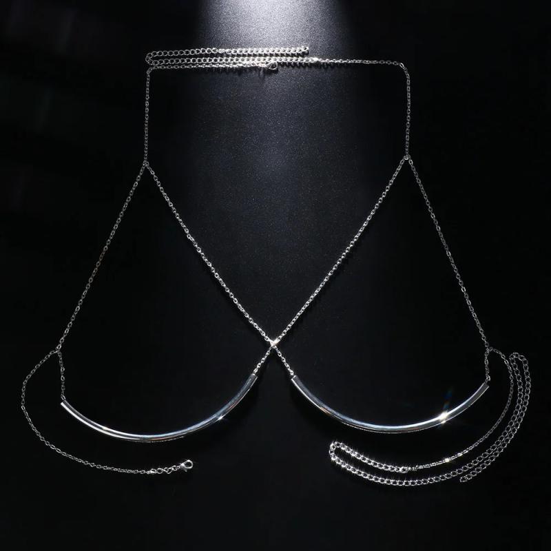 Sexy Rhinestone Bust Chain Bra Harness Body Chain Necklace
