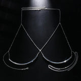 Sexy Rhinestone Bust Chain Bra Harness Body Chain Necklace