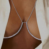 Sexy Rhinestone Bust Chain Bra Harness Body Chain Necklace