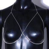 Sexy Rhinestone Bust Chain Bra Harness Body Chain Necklace