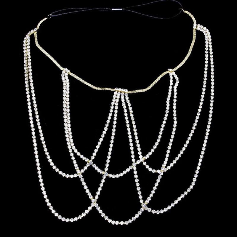 Sexy Glitter Rhinestone Leg Chain Multi-layer Metal Body Chain