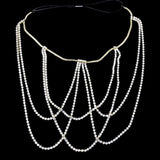 Sexy Glitter Rhinestone Leg Chain Multi-layer Metal Body Chain