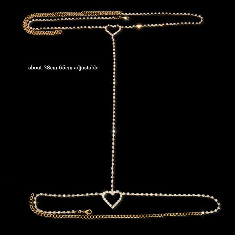 Bohemian Rhinestone Thigh Chain Heart Leg Chain
