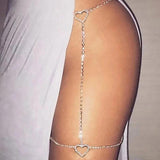 Bohemian Rhinestone Thigh Chain Heart Leg Chain
