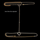 Bohemian Rhinestone Thigh Chain Heart Leg Chain