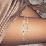 Bohemian Rhinestone Thigh Chain Heart Leg Chain