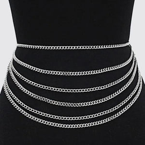 Multilayer Sexy Waist Chain Women Metal Body Jewelry Belt Female Accessories