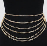 Multilayer Sexy Waist Chain Women Metal Body Jewelry Belt Female Accessories