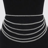 Multilayer Sexy Waist Chain Women Metal Body Jewelry Belt Female Accessories
