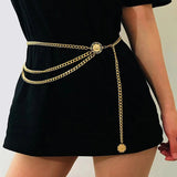 Alloy Multi-Layer Body Chain Queen Head Street Snap Party Waist Chain