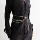 Alloy Multi-Layer Body Chain Queen Head Street Snap Party Waist Chain