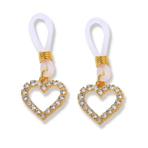 2pcs Heart Nipple Chain Clip Crystal Body Jewelry