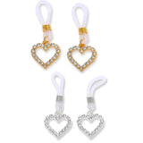 2pcs Heart Nipple Chain Clip Crystal Body Jewelry